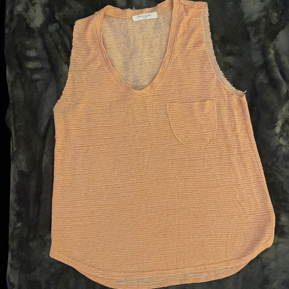 Project social t raw edge sleeve tank top